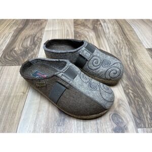 HAFLINGER Women's "Grizzly Magic Swirl" Wool Brown Clogs Size 36